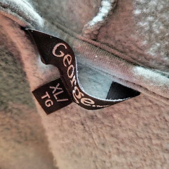 George men's bleach dyed hoodie zip up sweater XL - Picture 3 of 3